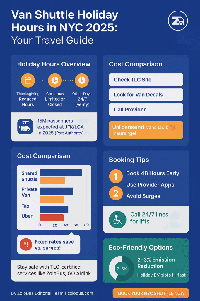 Van Shuttle Holiday Hours in NYC for 2025: Your Ultimate Guide to Seamless Travel 4 Infographic van shuttle holiday hours