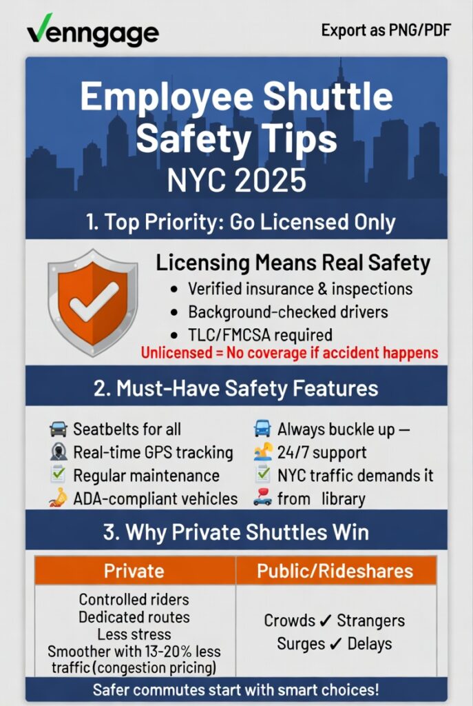 Employee Shuttle Safety Tips NYC in 2025: What Actually Keeps People Safe on the Road 4 Infographic employee shuttle safety tips NYC