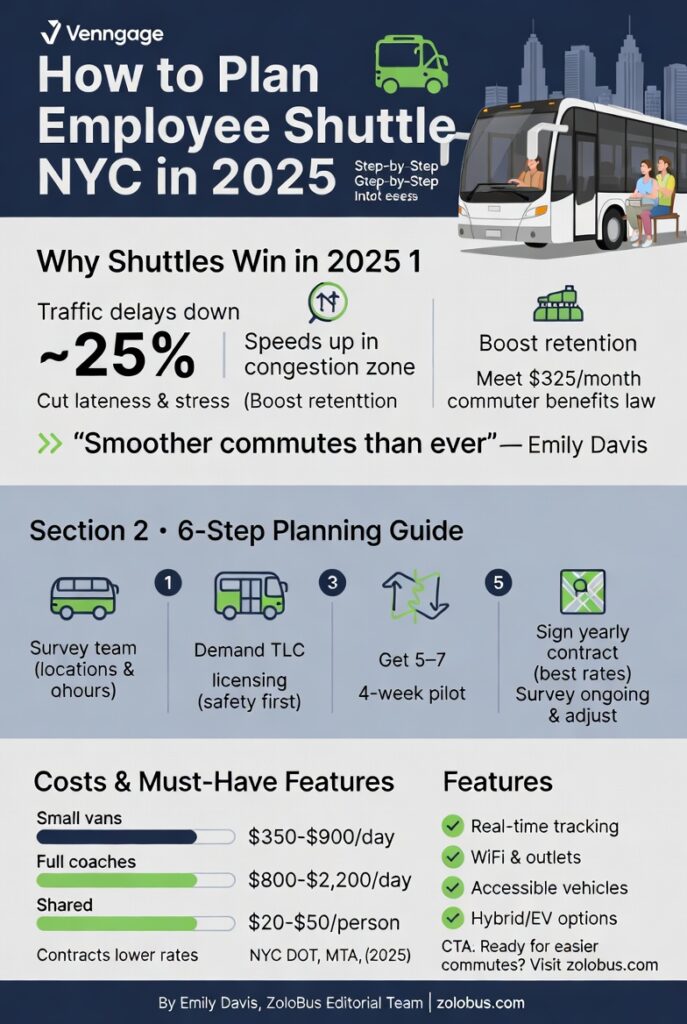 How to Plan Employee Shuttle NYC in 2025: Straight Talk from the Trenches 4 Infographic how to plan employee shuttle NYC