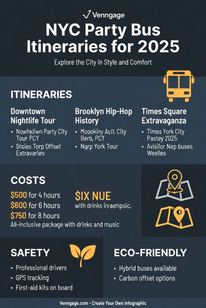 Party Bus Itineraries NYC: Your 2025 Guide to Unforgettable Nights on Wheels 4 Infographic party bus itineraries NYC