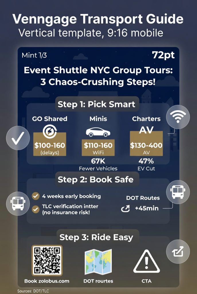 Ultimate Event Shuttle NYC Group Tours: Crush Chaos in 2026! 4 Infographic event shuttle NYC group tours