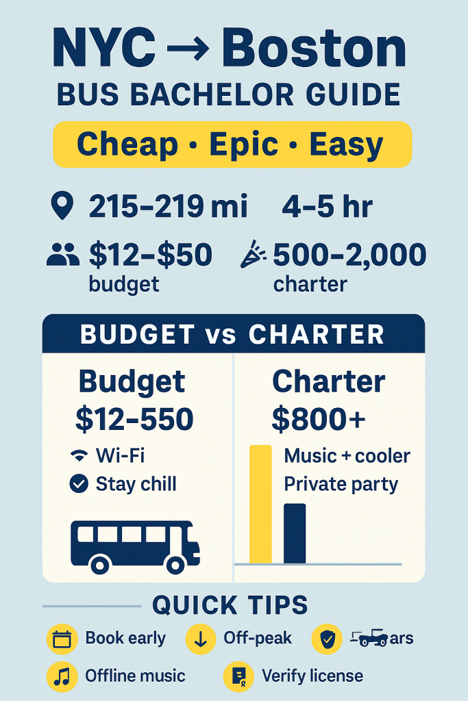 NYC to Boston Bus Bachelor Parties 2026: Smooth Rides for Epic Send-Offs 4 Infographic NYC to Boston bus bachelor parties
