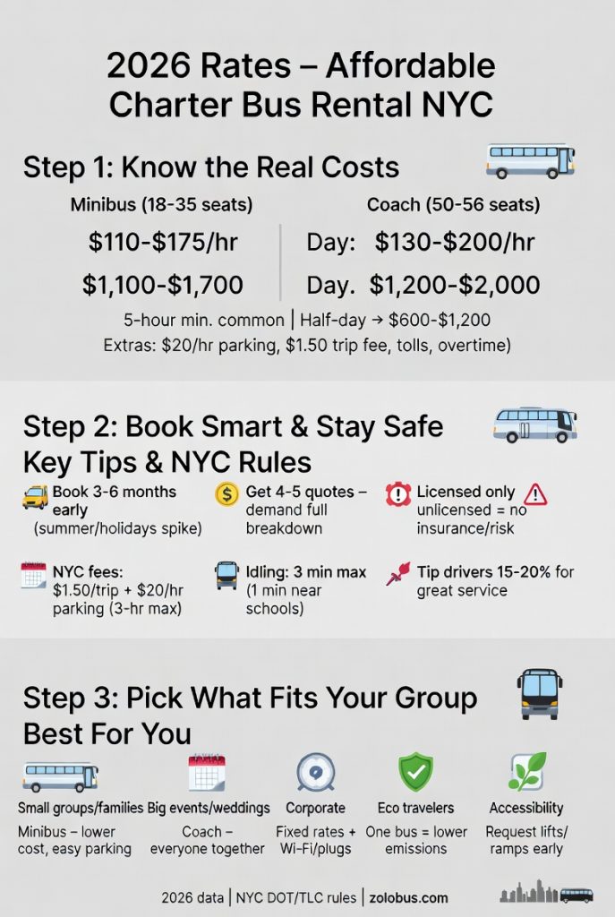 Affordable Charter Bus Rental NYC – What It Really Costs in 2026 & How to Get a Fair Deal 4 Infographic affordable charter bus rental nyc