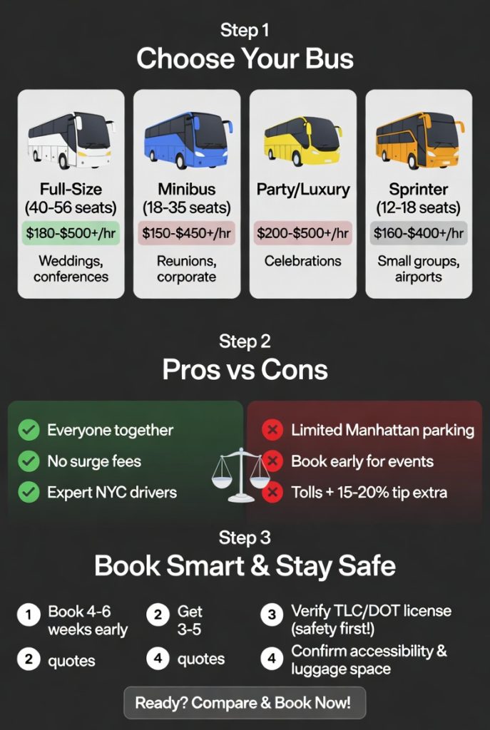 Infographic bus rental nyc for groups