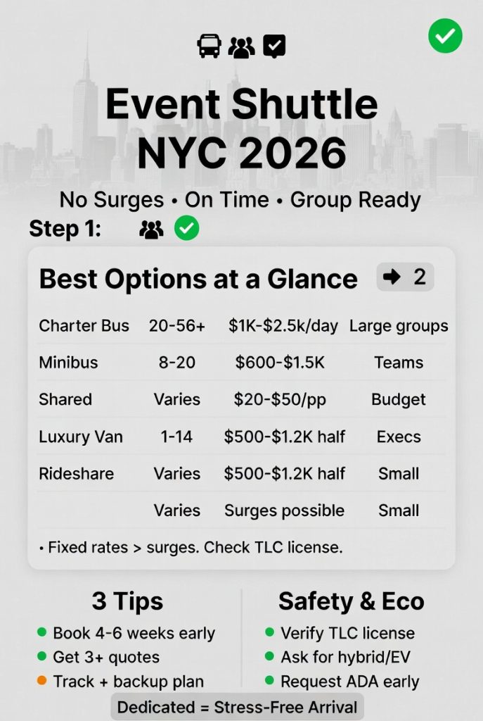 Infographic event shuttle NYC conferences