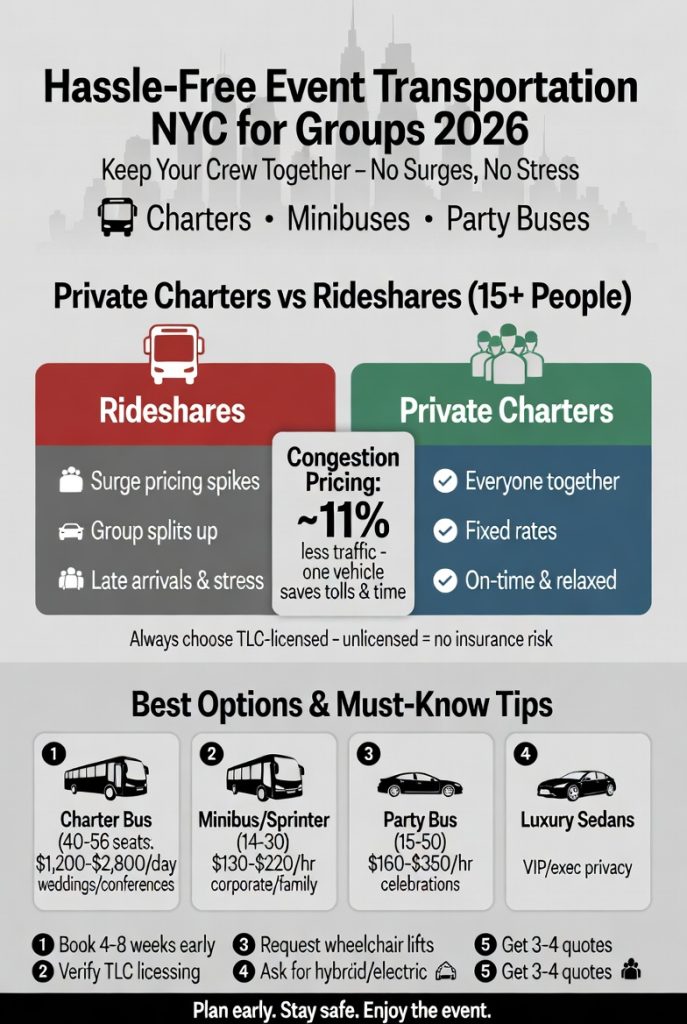 Ultimate Hassle-Free Event Transportation NYC for Groups in 2026: Keep Your Crew Together and Actually Enjoy the Day 4 Infographic event transportation nyc for groups